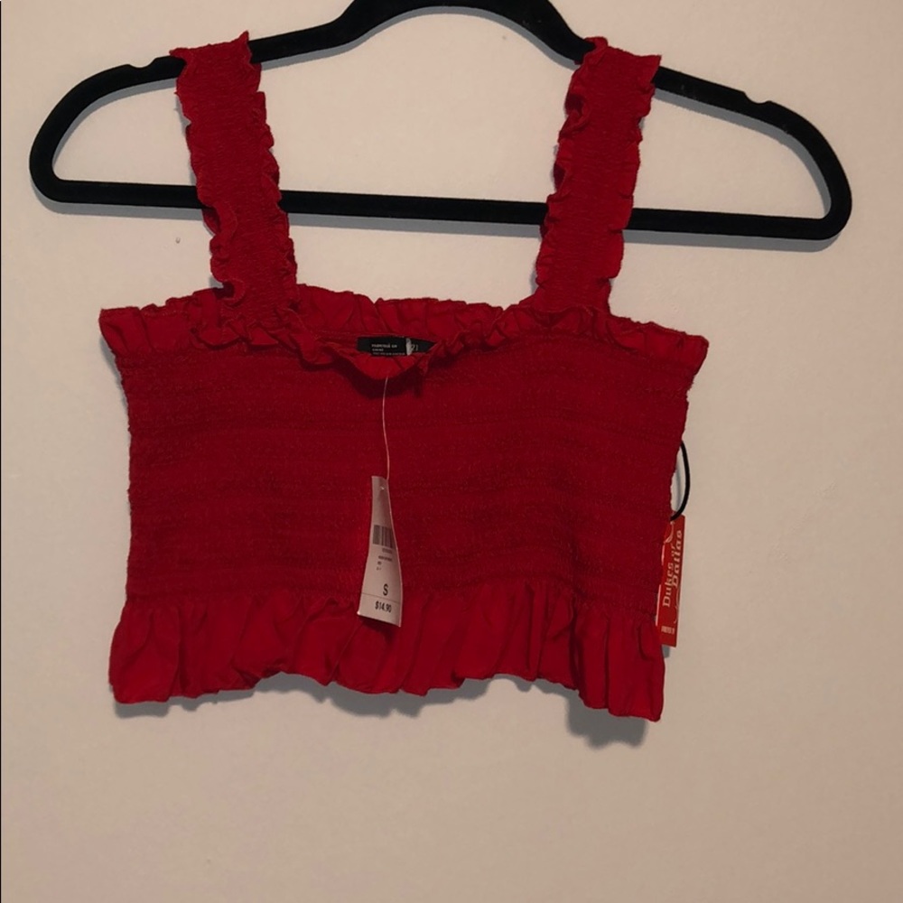 Red crop top